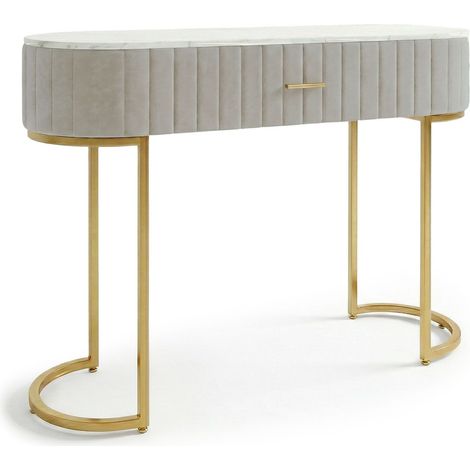 Coiffeuse Paloma 1 tiroir Velours Taupe
