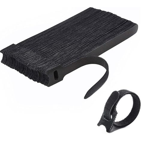 (Noir)Attache Cable[50 Pcs], Sangles Sangles Câble, Réutilisables Serre Cable, Organisateur Rangement Cable, pour Attacher Les Câbles, Gaines, Fils PC, Fils Électriques etc , Organisateur (1/5)