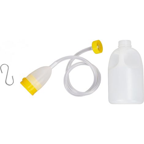 Bidon urinaire homme avec tube de 90 cm, capacité 1700 ml, couvercle anti-odeurs pour patients et personnes âgées (1/5)