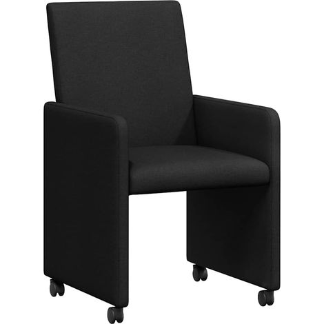 Maison Exclusive - Esszimmerstühle mit Rollen 2 pcs Schwarz 57 x
