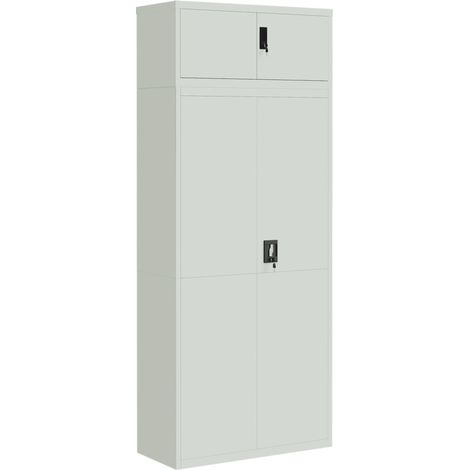 Maison Exclusive - Armario archivador de acero gris claro 90x40x2