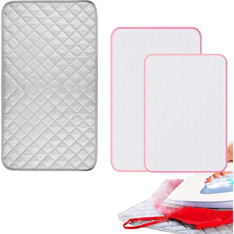 Nappe de Repassage, Tapis de Repassage, Couverture de Repassage, 85 x 45cm Tragbar Tapis à Repasser avec 2 Pièces Filet de Repassage,Chiffon Protecteur pour Repasser,für Desktop und Andere Oberflächen (1/5)