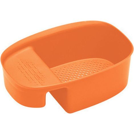 1er-Pack Spülbecken-Sieb, Obst- und Gemüseabtropfkorb, Küchenabfallfilterkorb, Schwamm-Hängekorb, Aufbewahrungsregal, Küchenregal (Orange)