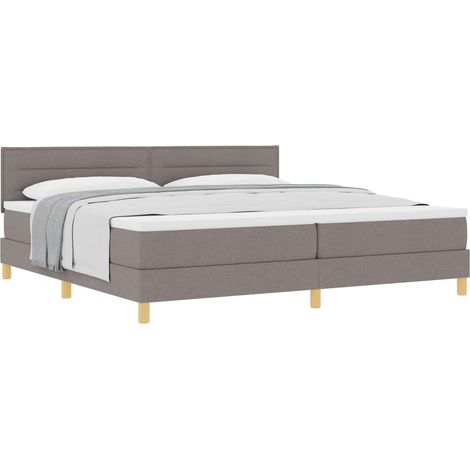 Maison Exclusive - Lit à ressorts avec coussin Taupe 200 x 200 cm tissu (1/5)