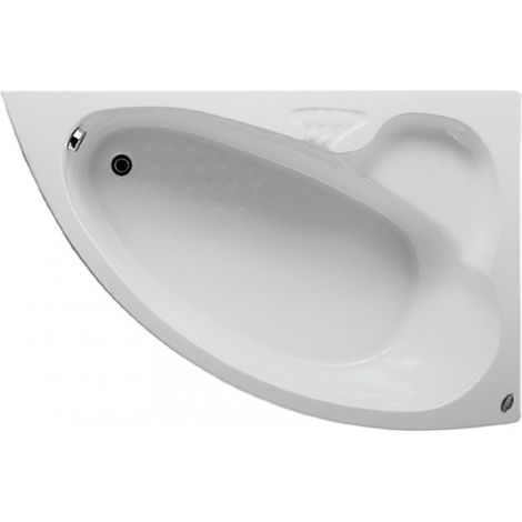 Baignoire d'angle acrylique KONCHILI 155x100 cm-Blanc-Droite-Blanc-100 --