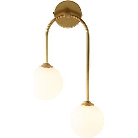Lámpara de pared decorativa con globo de cristal y 2 luces AC90-240 para dormitorio, sala de estar, comedor, luz blanca. (1/4)