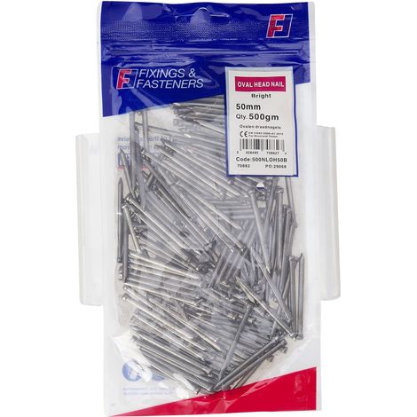 Forgefix Oval Lost Head Nail Bright Finish 50mm