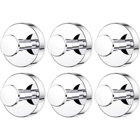 Gancho extraíble con ventosa cromada plateada para colgar toallas y ropa (juego de 6).