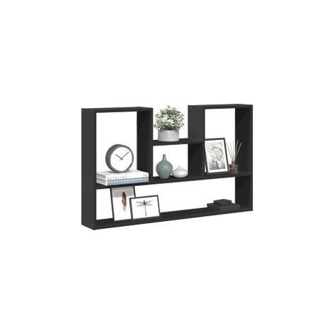 Étagère murale noir 99x15x60 bois d'ingénierie (1/5)