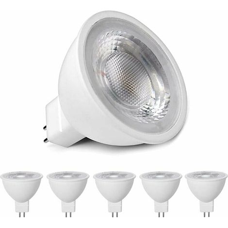 royaluxe - Lampes LED MR16 blanc chaud 3000K, MR16 GU5.3 LED 5W remplacement pour lampe halogène 50W 40W, illuminant LED 500LM, ampoules LED réflecteur AC/DC 12V, pas de scintillement, pas dimmable, p (1/5)
