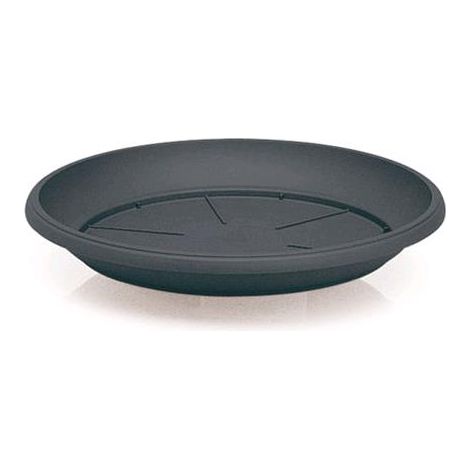SOTTOVASO TONDO ANTRACITE 43X6H CM in Resina per VASO FESTONATO da 50 cm