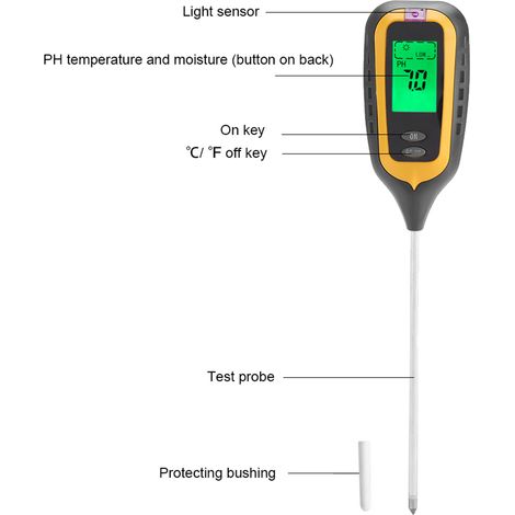 Testeur de sol LCD 4 en 1 : pH-mètre (1/5)