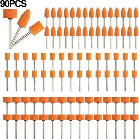 Utensile rotante per affilare punte da trapano, pietra per affilare punte da trapano, con gambo da 0,3 cm, abbastanza resistente per rimuovere ruggine/levigare/affilare il metallo, varie forme per sod (1/5)