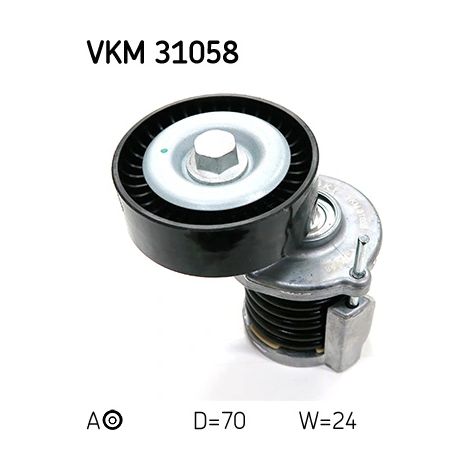 Tendeur de courroie, courroie trapézoïdale à nervures SKF VKM 31058 AUDI