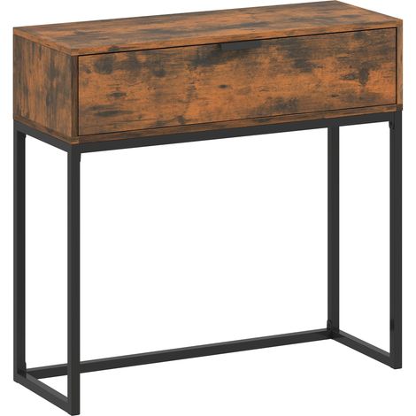 Consola con cajon diseno industrial 80x30x76 cm color negro 211774369 211774369 211774369 (1/5)