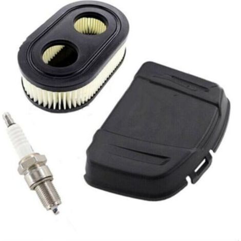 Luftfilterdeckel für Briggs & Stratton Rasenmähermotoren der Serien 625E, 625EXi, 650EXi, 675EXi, 675IS, 103M und 104M. Ersetzt die Teilenummern 594106 und 798452. Inklusive BS-OHV RC12YC Zündkerze. (1/4)