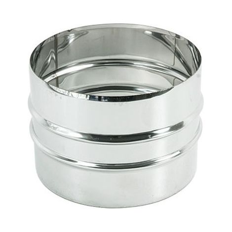 Manicotto mm da 120mm giunzione raccordo a doppio bicchiere inox aisi 304 (1/2)