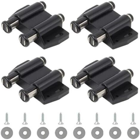 Push to Open Aimant 4 Pièces Loquet Magnétique à Pression Double de Porte Ressort Aimanté Placard en Plastique avec Vis pour Armoire Tiroir (Noir) - (1/5)