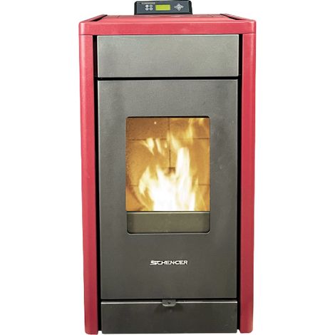 SCHENGER Pelletofen HP07 Rot 8,0kW A++ Vollautomatisch (1/4)