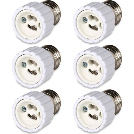 Pack of 6 E27 Bayonet Socket to GU10 Socket Converter, 220-240V [Energy Class A]
