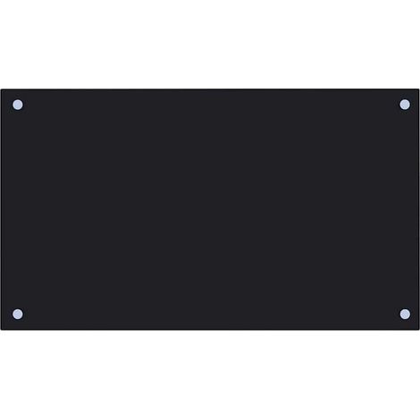 vidaXL Protección salpicaduras cocina vidrio templado negro 70x40 cm (1/2)