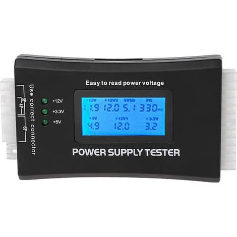 BelleRise - Testeur d'alimentation pour PC, connecteurs ATX/ITX/IDE/HDD/SATA/BYI, écran LCD 1,8 pouce