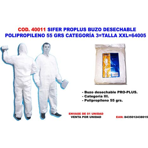 Tuta protettiva monouso Sifer Polipropilene 55g Cat 3 Fitos XXL 64005