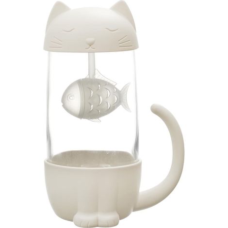 Mug kawaii chat avec infuseur en forme de poisson de 30 cl (1/5)
