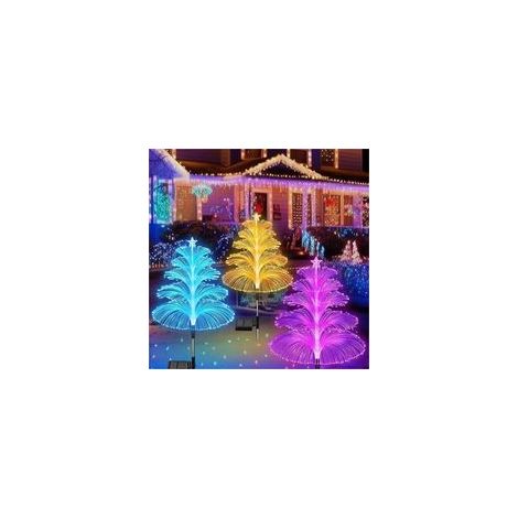 Lampe solaire d'extérieur en forme de méduse, 1 pièce, luminaire décoratif de paysage, couleur changeante, idéal for un jardin(Five Layer)