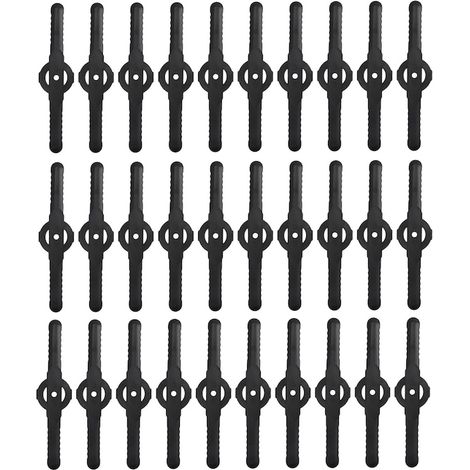 Tondeuse de jardin : lot de 30 lames de rechange en plastique, 14x3,4 cm, tête de coupe universelle, accessoires d'entretien pour bordures et pelouses. (1/5)