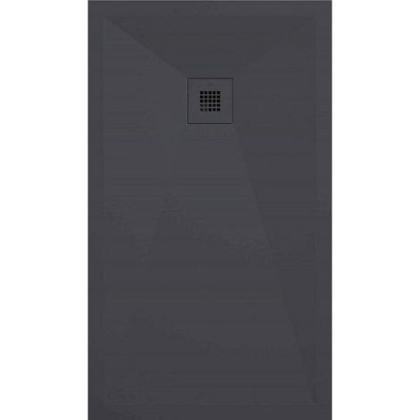 Mineralguss-Duschwanne extra flach ONDA Schieferoptik ANTHRAZIT 90x120 cm Auslaufschutz in Farbe