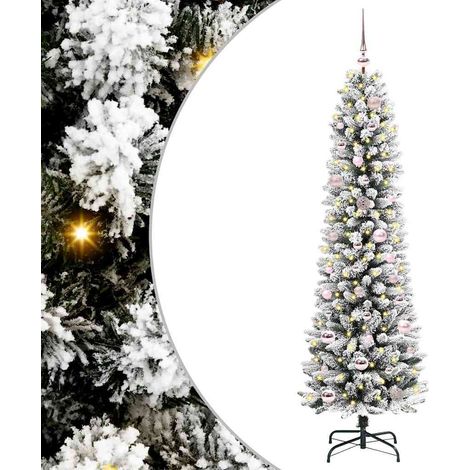 Artificial Christmas Tree with 150 LEDs Green and white 150 cm vidaXL (1/5)