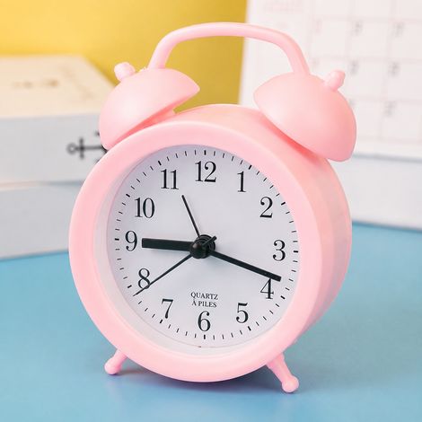 Réveil dessin animé rose analogique à poser rose 120 g – Livraison gratuite