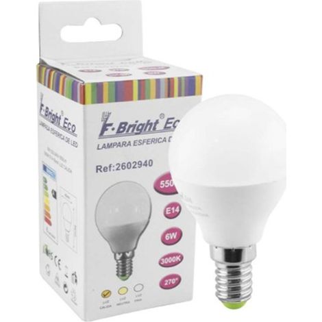 Bombilla Esférica Mate E14 - 450 Lum - 5W - 6000K, BATTERY LIGHT (1/5)