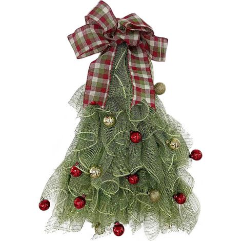 (Karton + 2 Yuan) Künstlicher Weihnachtskranz, Türdekoration, Hängedekoration, Wohn- und Gartendekorationsaccessoire für die Feiertage (karierter Knoten - nicht beleuchtet) (1/2)