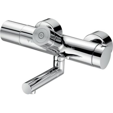Robinet thermostatique mural VITUS VW-C-T, chromé, avec rallonge de bus de 330 mm