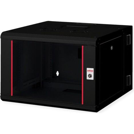 Roline 26.21.0180 armoire murale noire 7U acier (1/3)