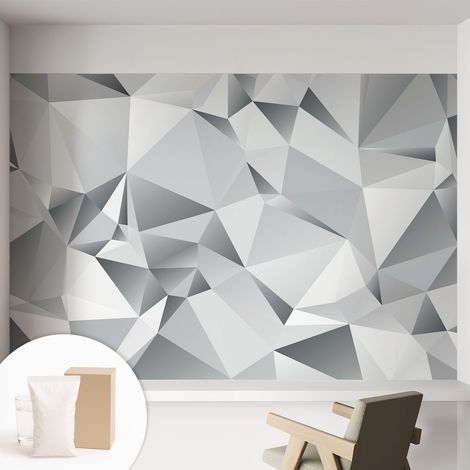 Papier peint intissé décoratif pour salon chambre et cuisine Facile à poser avec colle Géométrie abstraite 152x104 cm (1/5)