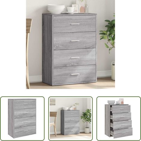 Holzwerkstoff - Sideboard Grau Sonoma 60x31x84 cm Holzwerkstoff (1/5)