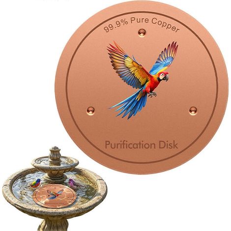 Disque métallique 10cm pour bain d'oiseaux, support à 3 points, nettoyage d'eau, fontaine pour jardin, pelouse, terrasse (1/5)