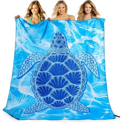 Strandtuch 90 x 180 cm, großes, schnell trocknendes Mikrofaser-Handtuch, Anti-Sand-Badetuch, Stranddecke für Damen (1/5)