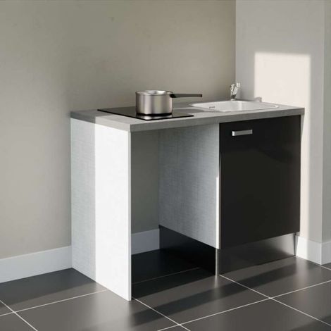 Kitchenette K08L-PT - 120 cm avec plan de travail et évier - emplacement frigo