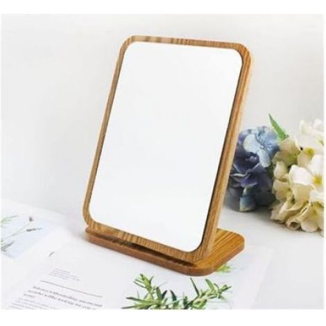 Miroir De Maquillage Sur Pied - 22x16 Cm - Verre Haute Definition - Angle Repliable - Pour Maquillage Et Selfies - 1 Piece (1/5)