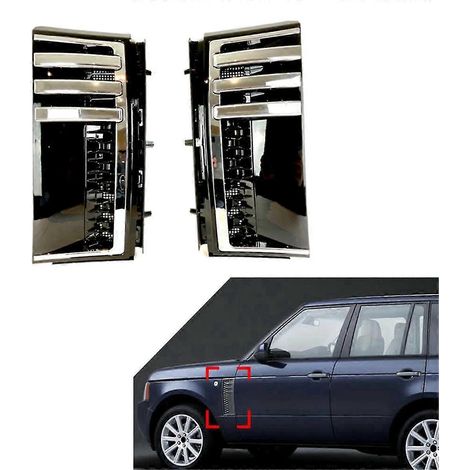 Grille d'aération latérale en maille noire et argentée pour Range Rover L322 (2003-2012) (1/5)