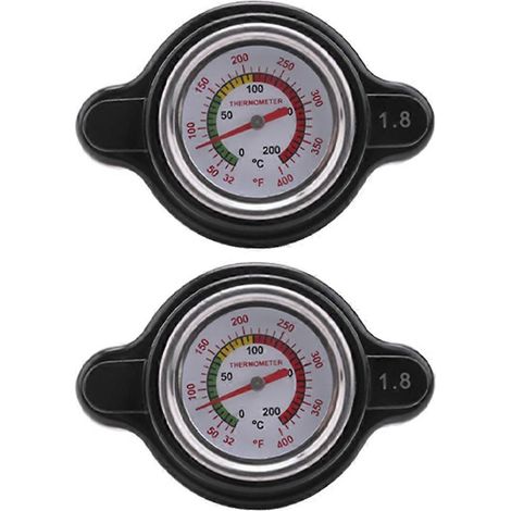 Bouchon de radiateur haute pression avec thermomètre, 1,8 bar (25,6 psi), compatible avec les motos. (1/5)
