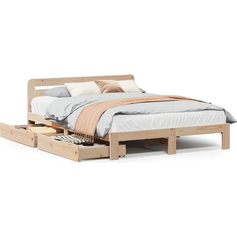 Maison Exclusive - Letto senza Materasso 135x190 cm in Legno Massello di Pino