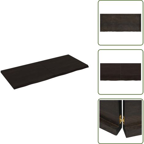 Wandregal Dunkelbraun 140x60x(2-4)cm Massivholz Eiche Behandelt - Wandregal - Eichendielen - Holzmöbel - Landhausmöbel - Dekorationselement (1/5)