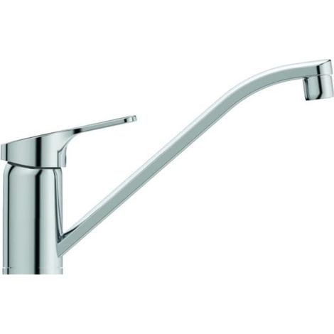 Ideal Standard – Mitigeur de cuisine monocommande en laiton chromé – Hauteur du bec 143 mm – Bouche tubulaire orientable – Installation évier