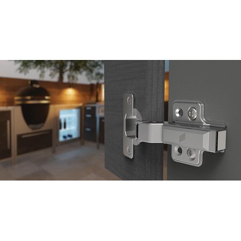 Charnière en inox Veosys amorties - 105° - à visser - entraxe 52 - coudure 16 - HETTICH FRANCE SCS
