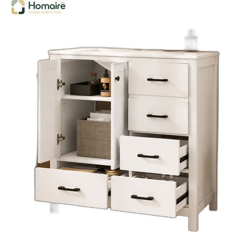 Flur- Garderobenschrank weiß aus MDF 76 x 46 x 82 cm HOMAIRE (1/5)